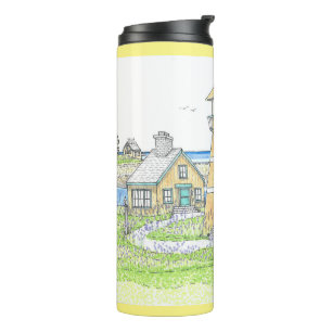 Summer Lighthouse 4; Thermal Tumbler; Yellow Thermal Tumbler