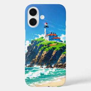 Summer Lighthouse by the Sea iPhone 16 Case