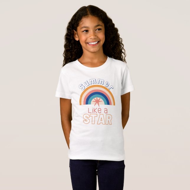Summer Like A Star Boho Rainbow T-Shirt (Front Full)