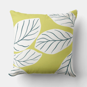 Summer lime leaves outdoor pillow print