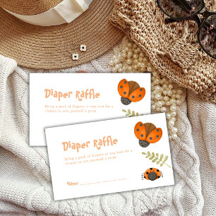 Summer Little Ladybug Diaper Raffle Baby Shower Enclosure Card