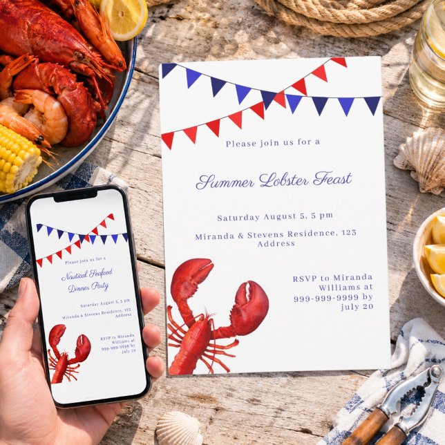 Summer Lobster Feast Party Invitation (Creator Uploaded)