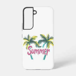 Summer Logo - Summer Palms with Tropical Vibes Samsung Galaxy Case