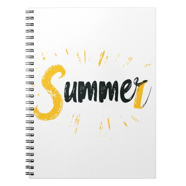 Summer Logo - Summer Text Design Notebook (Front)