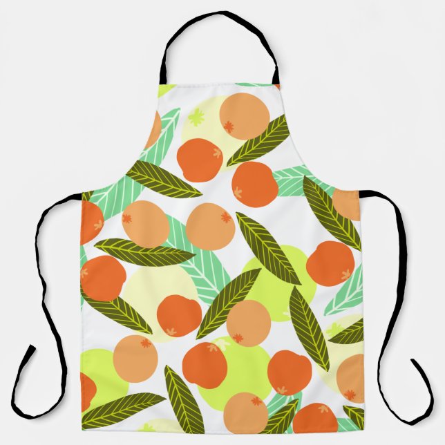 Summer Loquat Fruits Greenery Apron (Front)