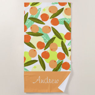 Summer Loquat Fruits Greenery  Beach Towel