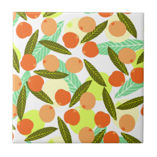 Summer Loquat Fruits Greenery Tile