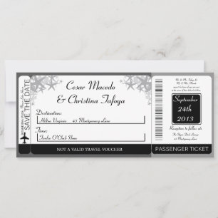 Summer Love Boarding Pass Wedding Invitation