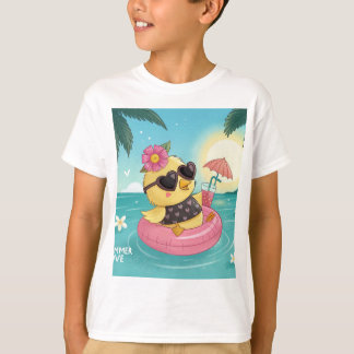 Summer Love Chick: Retro Vibes & Rock 'n' Float T-Shirt