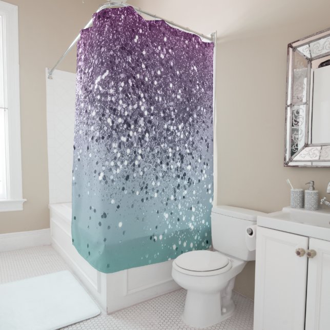 Summer Love Glitter #3 Shower Curtain (In Situ)