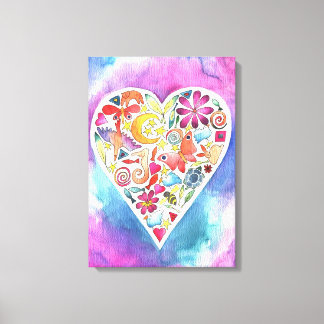 Summer Love Watercolor painting on Canvas