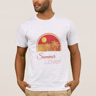 Summer Lover Retro Sunset Palm Trees Tropical  T-Shirt