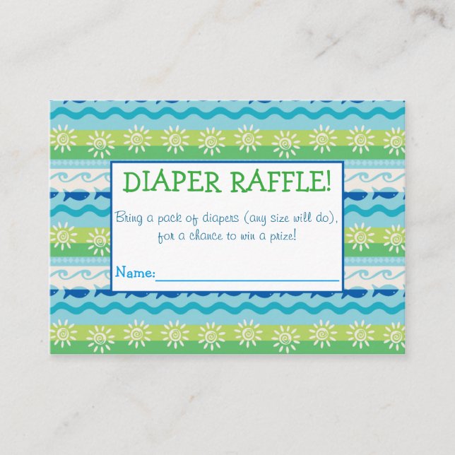 Summer Lovin' Diaper Raffle Tickets Enclosure Card (Front)