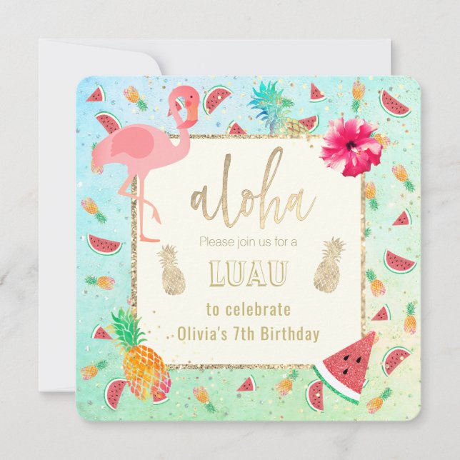 summer luau party invitation (Front)