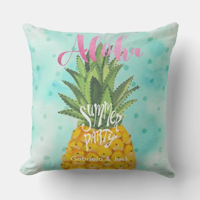 Summer Luau Party Pineapple Outdoor | Pillow (Front)