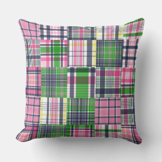 Summer Madras Plaid Preppy Patchwork Cushion