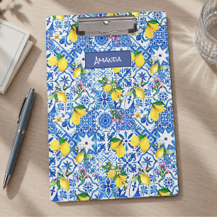 Summer majolica blue Sicilian citrus Mediterranean Clipboard
