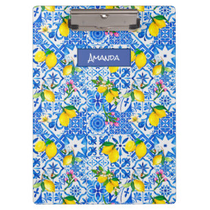 Summer majolica blue Sicilian citrus Mediterranean Clipboard
