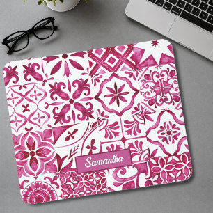 Summer majolica red Sicilian Mediterranean Mouse Mat