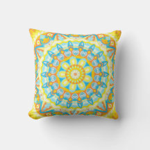 Summer Mandala Bright Yellow Orange Boho Floral