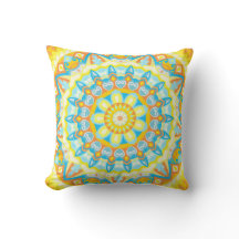 Summer Mandala Bright Yellow Orange Boho Floral