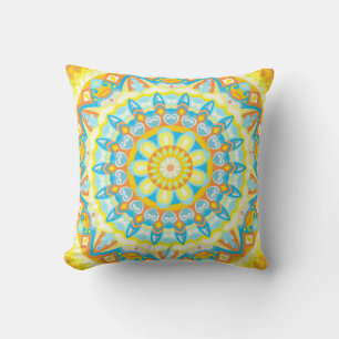 Summer Mandala Throw Pillow