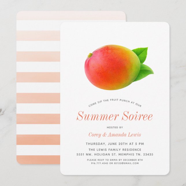 Summer Mango | Soiree Picnic Invitation (Front/Back)