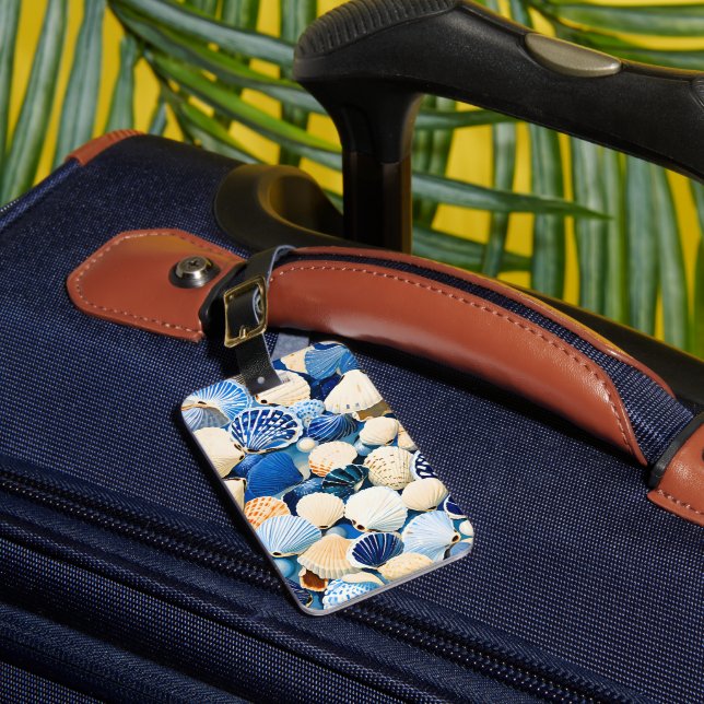 Summer Marine Seashells  Luggage Tag (Front Insitu 1)