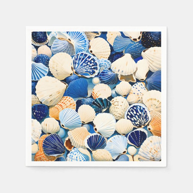 Summer Marine Seashells  Napkin (Front)
