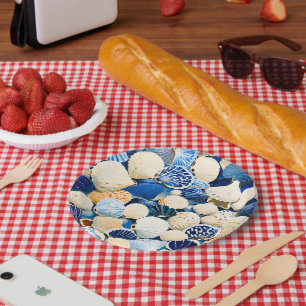 Summer Marine Seashells  Paper Plate