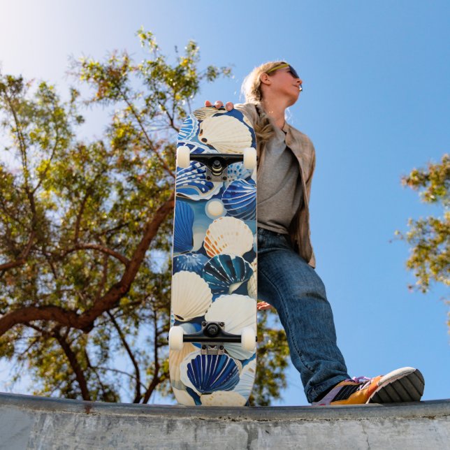 Summer Marine Seashells  Skateboard (Outdoor 1)