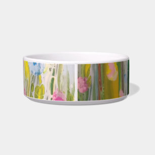 Summer meadow Abstract  ceramic pet bowl