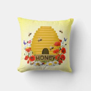 Summer Meadow Beehive and Honey Pot Cushion