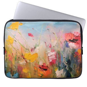 Summer Meadow – Expressive Floral Landscape Laptop Sleeve