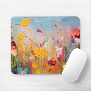 Summer Meadow – Expressive Floral Landscape Mouse Mat