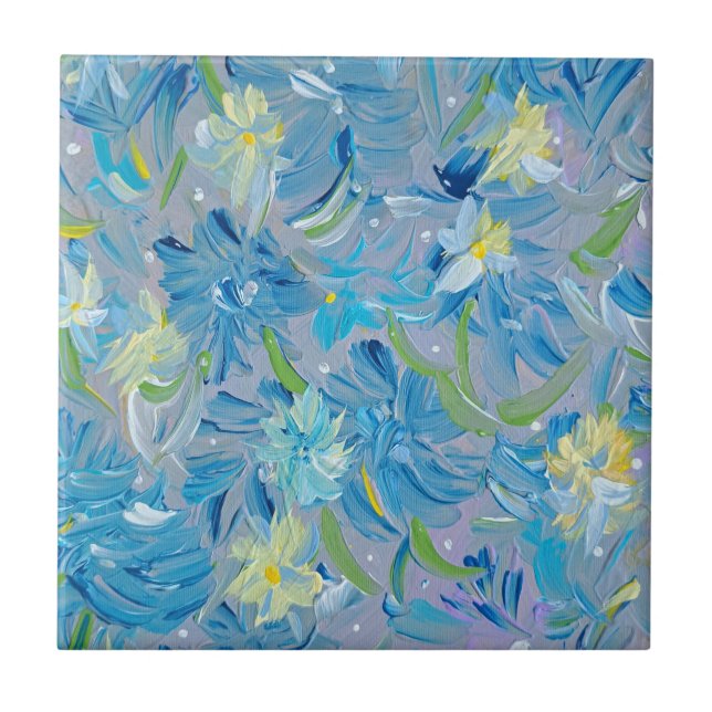 Summer Meadow Floral Ceramic Tile (Front)