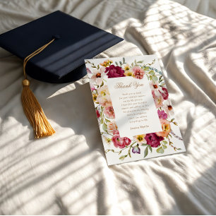 Summer Meadow Floral Graduation Thank You Card