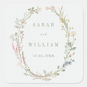 Summer meadow flowers Wedding Sticker