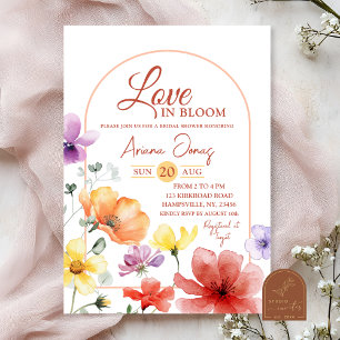 Summer Meadow Love in Bloom Bridal Shower Invitation