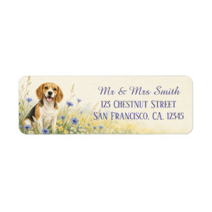 Summer Meadow Watercolor Beagle