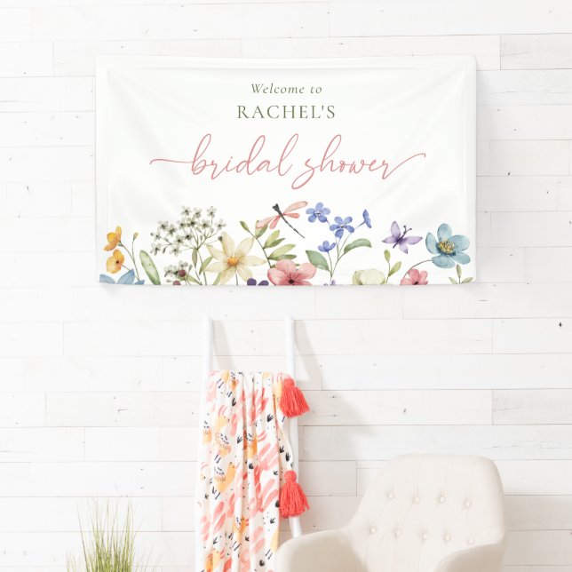 Summer Meadow Wildflower Bridal Shower Banner (Insitu)