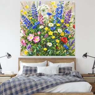 Summer Meadow Wildflowers Canvas Print
