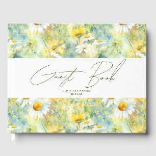 Summer Meadow Wildflowers Nature Wedding Guest Book