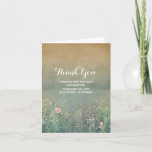 summer meadow wildflowers thank you cards