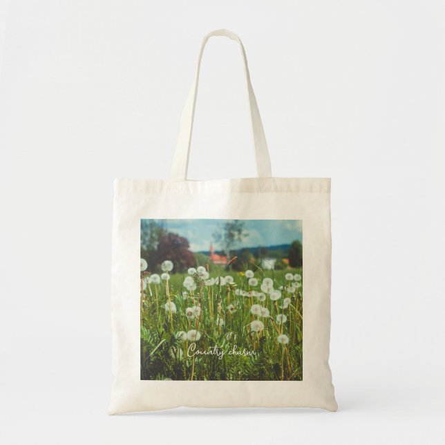 Summer meadow with dandelions tote bag (Front)