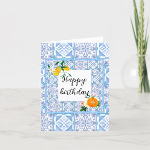 Summer,Mediterranean,Amalfi style,happy birthday  Thank You Card