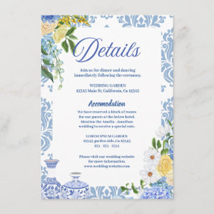 Summer Mediterranean lemon Wedding details Enclosure Card