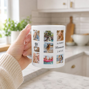 Summer Memories Photo Collage white black Coffee Mug