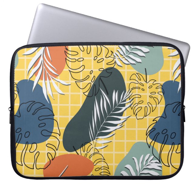 Summer memphis seamless pattern,abstract shapes an laptop sleeve (Front)