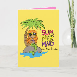 Summer Mermaid Cute Greeting Card